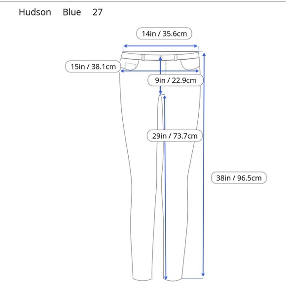 HUDSON mis rise skinny blue jeans - Picture 4 of 6